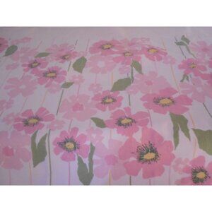 Vintage 1970s Pink Floral twin flat sheet Made in USA Sears Roebuck Percale